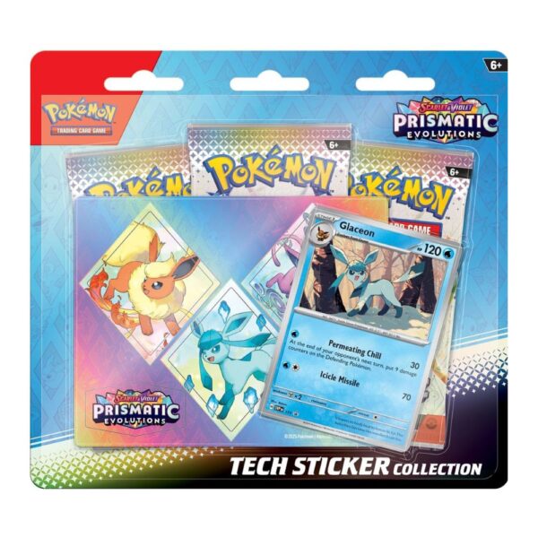 Pokemon Prismatic Evolutions Tech Sticker Collection - Español