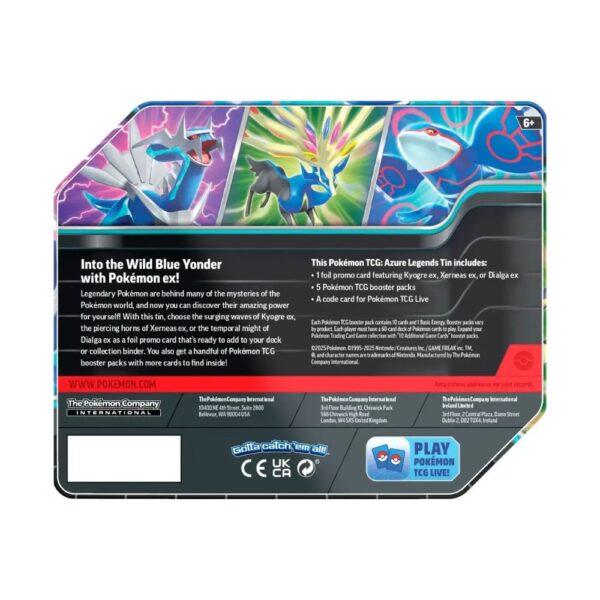 Pokemon Azure Legends Tin Kyogre EX - Inglés