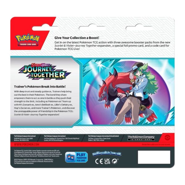 Pokemon Journey Together Blister 3 sobres - Inglés
